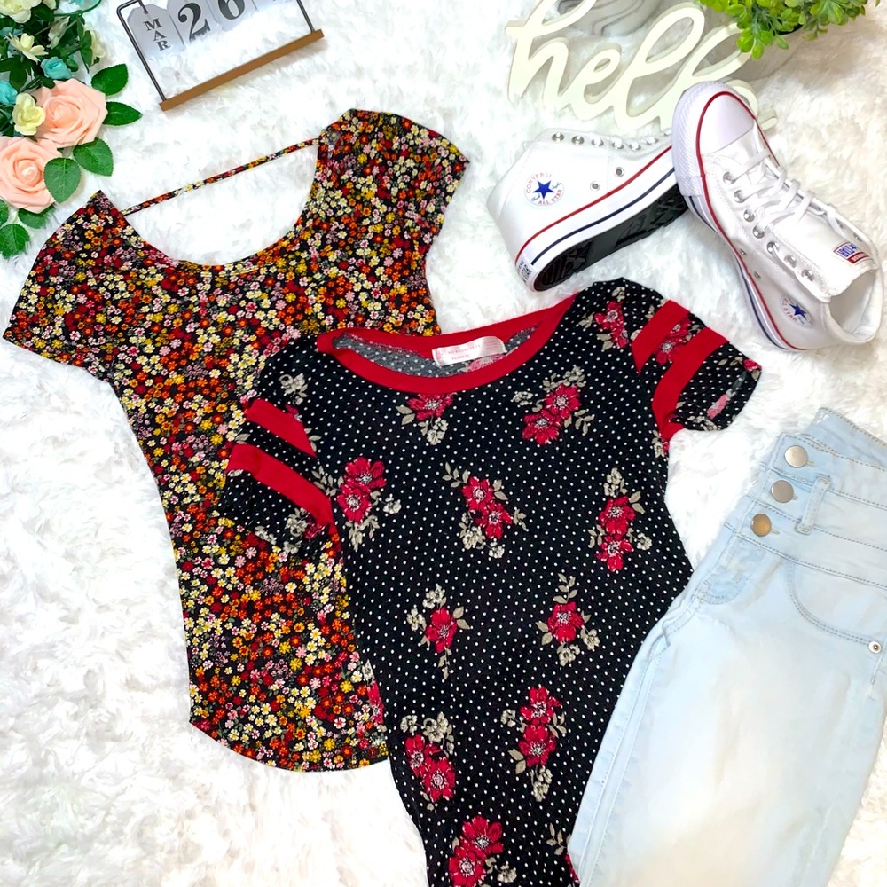 No Boundaries Junior Flowered T-Shirt